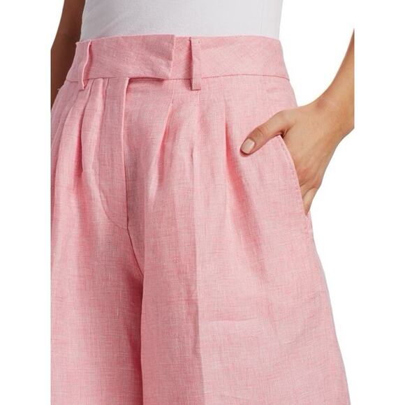 REMAIN BIRGER CHRISTENSEN Linen Bermuda Shorts Pink Size 4 - Picture 4 of 12